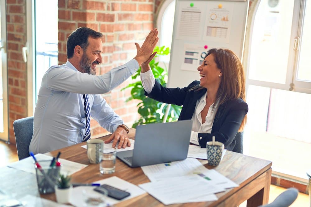 A BTS advisor talking with a working professional